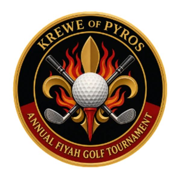 Annual Krewe of Pyros Fiyah Golf Tournament emblem