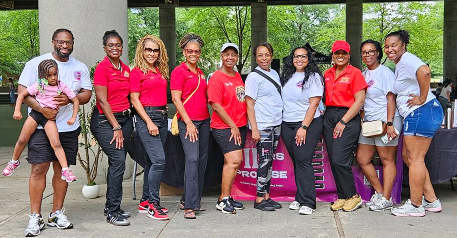 Members and families at a community health and wellness walk